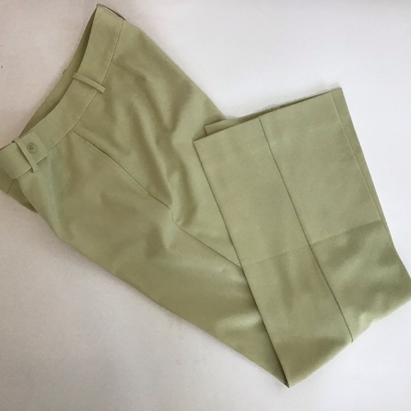Sigrid Olsen Sport yellow/green stretch straight leg flat front trousers size 10 - Picture 5 of 8
